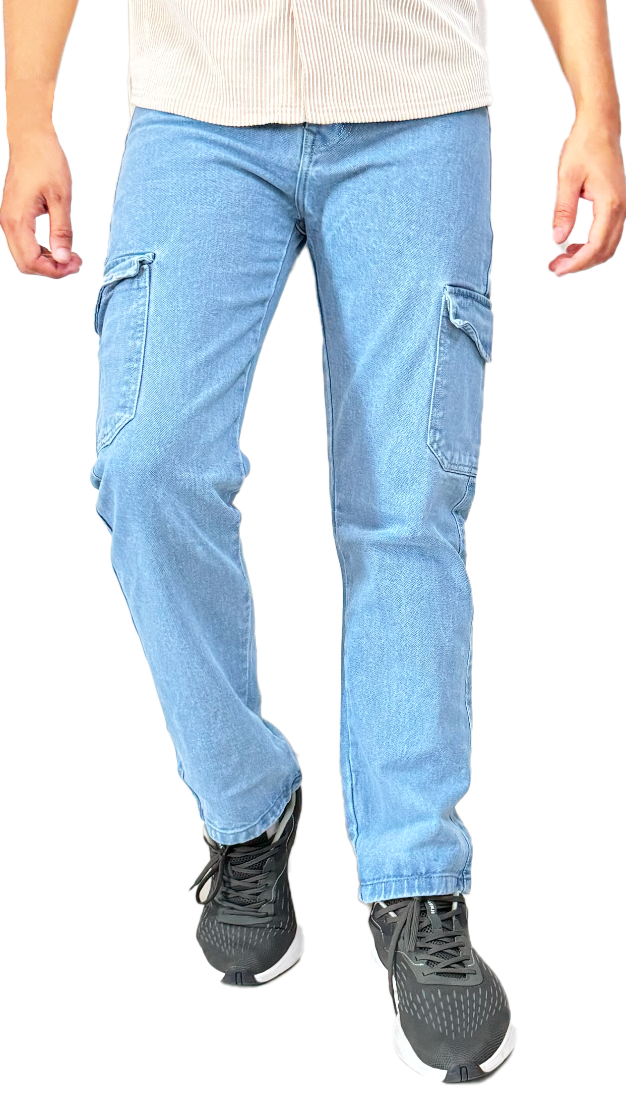 Light Blue Denim Cargo